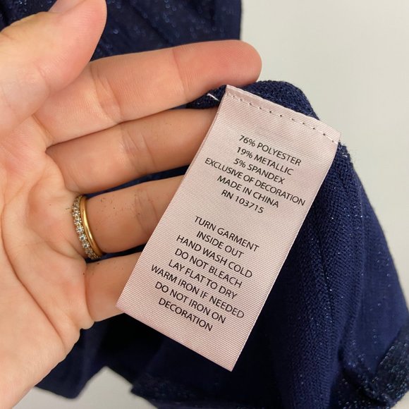 Nanette Lepore Navy Sparkle Fit and Flare Dress - Picture 5 of 6